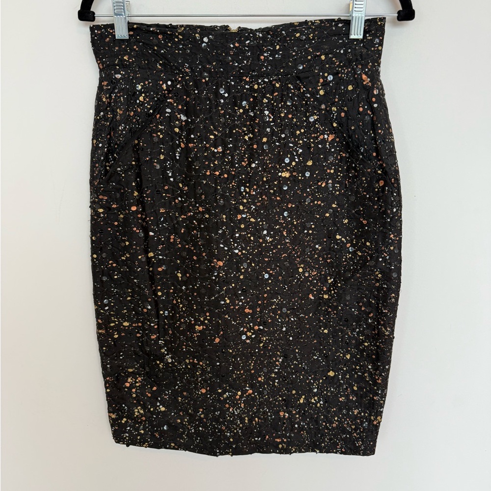 Heidi Merrick Pollock Sequined Pencil Skirt Size 6
